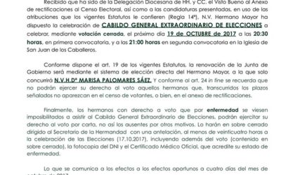 CABILDO GENERAL EXTRAORDINARIO DE ELECCIONES