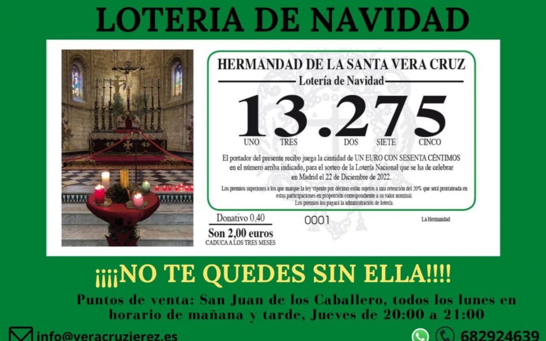 Ya disponemos de Lotería de Navidad de la Hermandad