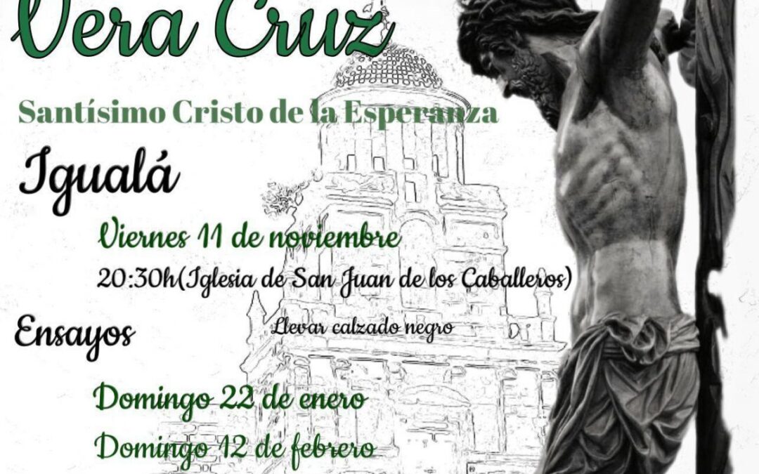 El viernes 11 de noviembre, será la igualá de costaleros del paso del Santísimo Cristo de la Esperanza