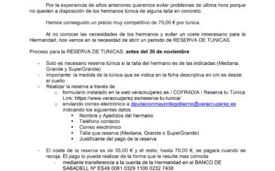 ¡NO TE QUEDES SIN TU TUNICA!