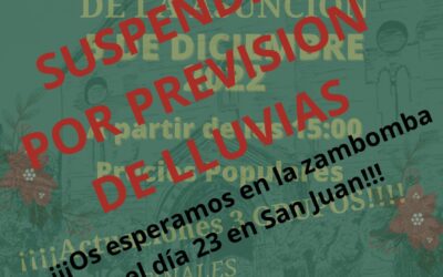 Suspendida la Zambomba de la Hermandad de este lunes día 5 por previsión de lluvias durante toda la jornada