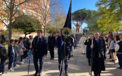 Hoy jueves ha tenido lugar la Procesión del Beato Chaminade por el Colegio de El Pilar
