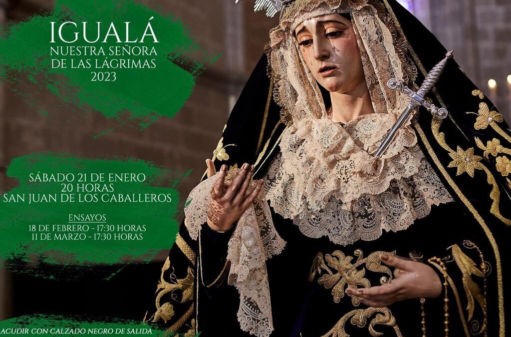 Este sábado 21 de enero a las 20.00 horas será la igualá de costaleros del paso de palio