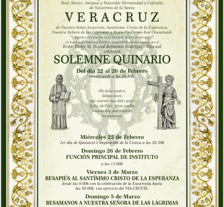 Mañana día 22, Miércoles de Ceniza, comienzan los Cultos Cuaresmales de la Hermandad