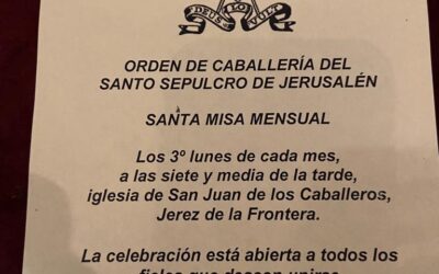 Ayer lunes 15 de mayo se celebró en San Juan de los Caballeros, la Misa mensual de la Orden del Santo Sepulcro