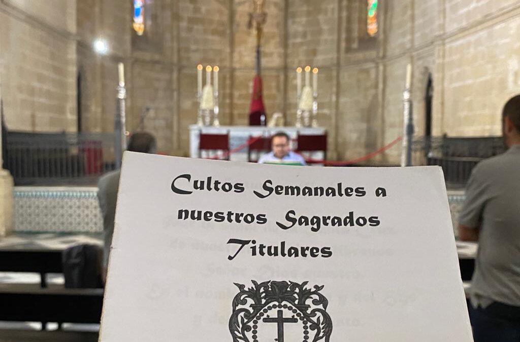 Los Cultos semanales de la Hermandad, serán en esta ocasión mañana viernes día 16 a las 20.30 horas