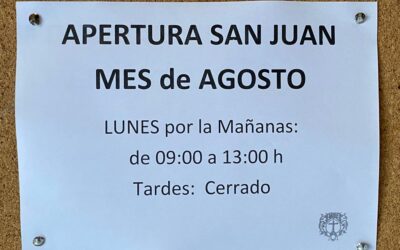 Durante el mes de agosto, la visita de los lunes a San Juan será solo por la mañana