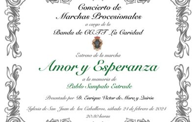 El sábado 24 de febrero a las 20.30 horas concierto de la Banda de Caridad en San Juan