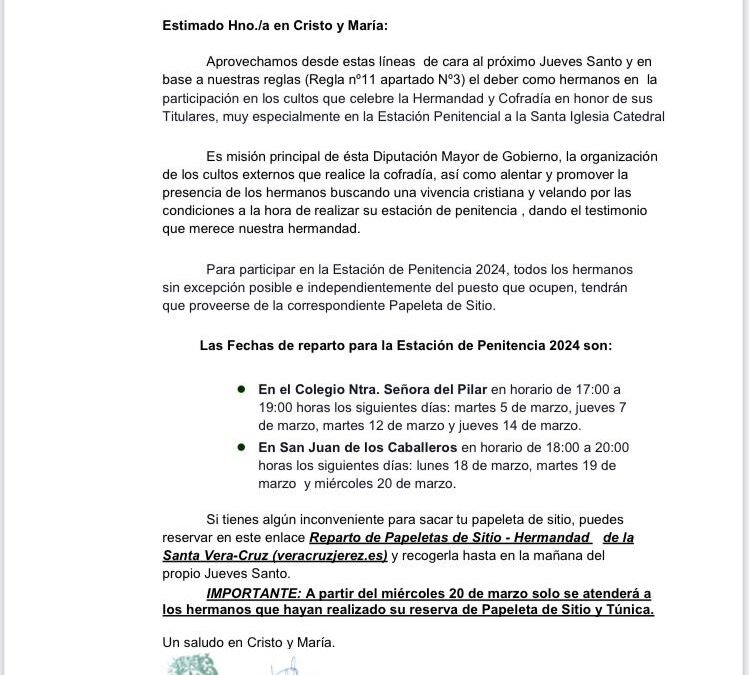 Comunicado del Diputado Mayor de Gobierno