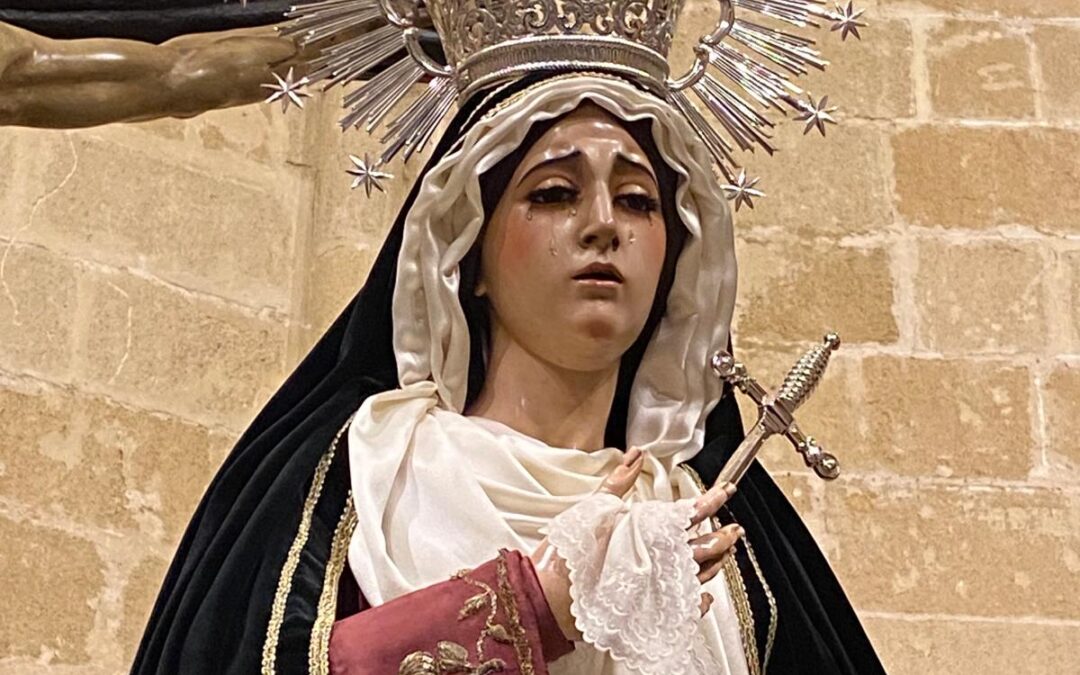 Nuestra Señora de las Lágrimas vestida para los Cultos Cuaresmales
