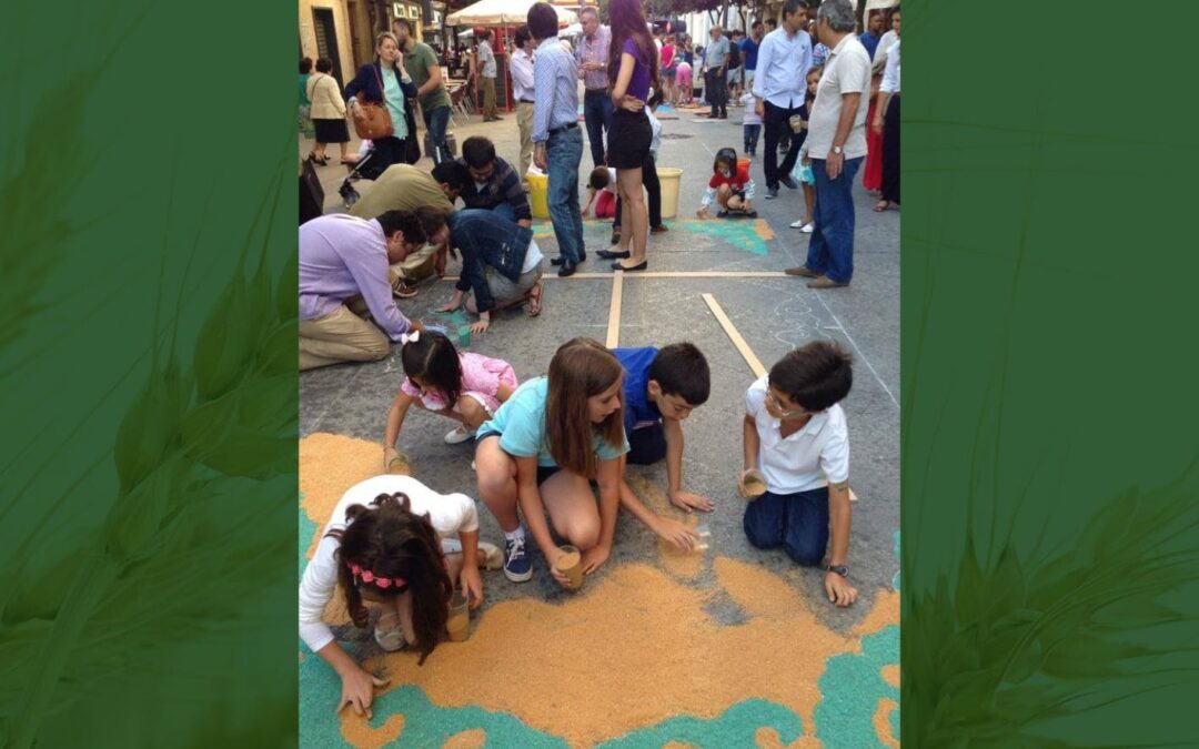 Esta tarde te esperamos a las 17.00 horas para montar la alfombra del Corpus en la Alameda Vieja