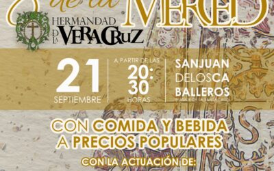 Este sábado día 21 nuestra Hermandad celebra la Velada de la Merced en el Pasaje de la Santa Cruz a las 20.30 horas