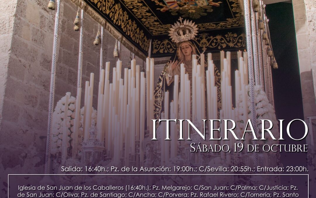 Horario e itinerario de la Hermandad en la Magna del próximo sábado día 19