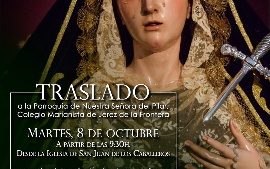 El martes día 8 a las 09.30 horas será el tralado al Colegio del Pilar