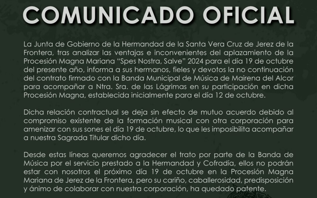 Agradecimiento a la Banda Municipal de Música de Mairena del Alcor