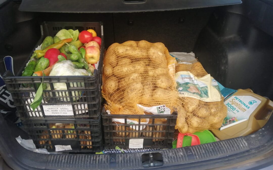 Nueva entrega de alimentos de la Bolsa de Caridad de la Hermandad al Hogar San Juan