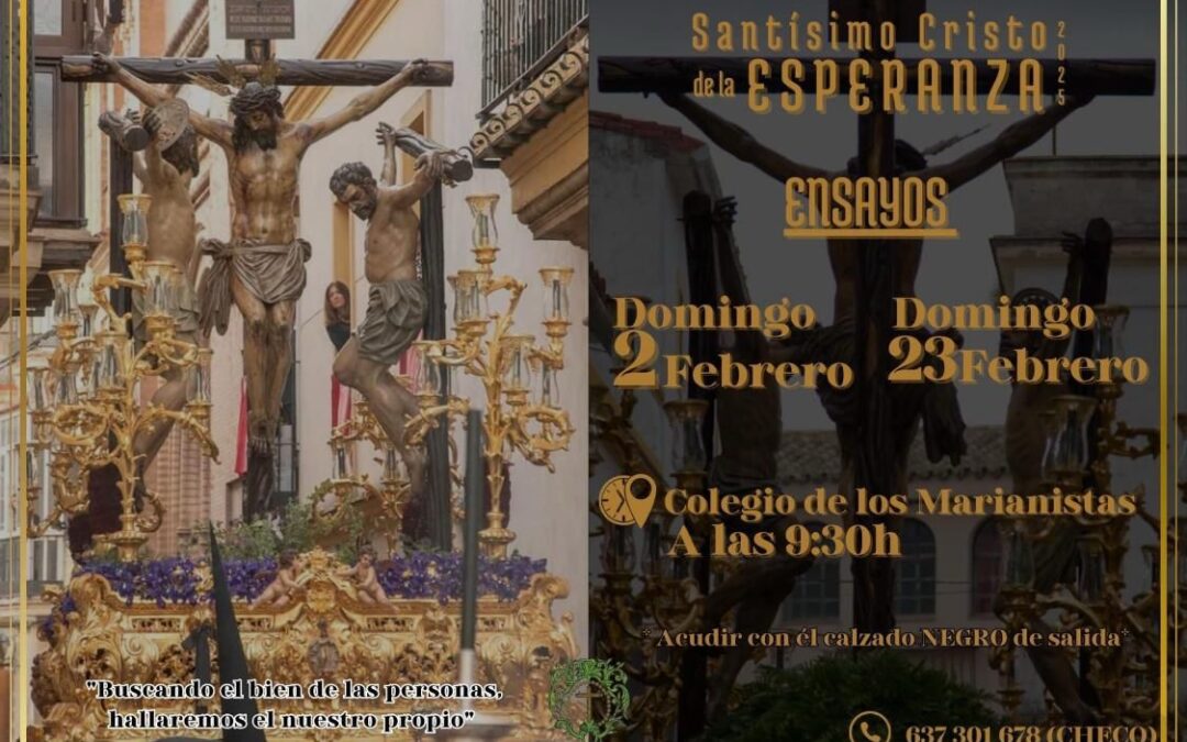 Este domingo día 2 a las 09.30 primer ensayo de la cuadrilla del misterio