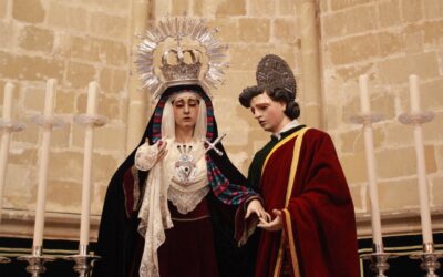 La Virgen de las Lágrimas vestida para los Cultos Cuaresmales de la Hermandad