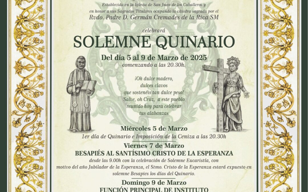 Este miércoles comienzan los Cultos cuaresmales de la Hermandad