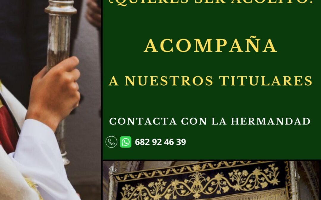 ¿Quieres salir de Acólito en la Hermandad el Jueves Santo? Esta información te interesa