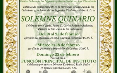 El Miércoles de Ceniza comienza el Quinario de la Hermandad