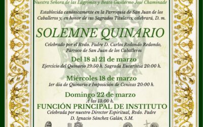 El Miércoles de Ceniza comienza el Quinario de la Hermandad