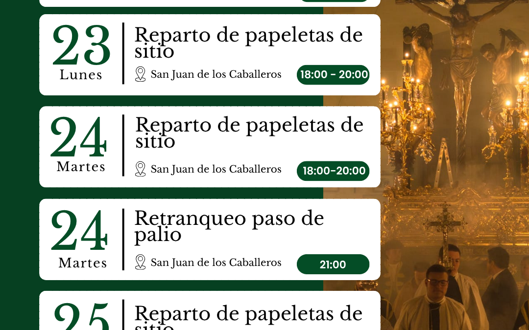 AGENDA SEMANAL | 23-29 de marzo.