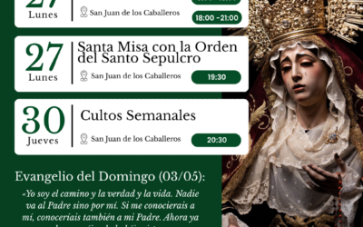 AGENDA SEMANAL – 27 abril-3 de mayo.
