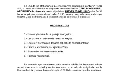 Cabildo General Ordinario de cierre 2026.