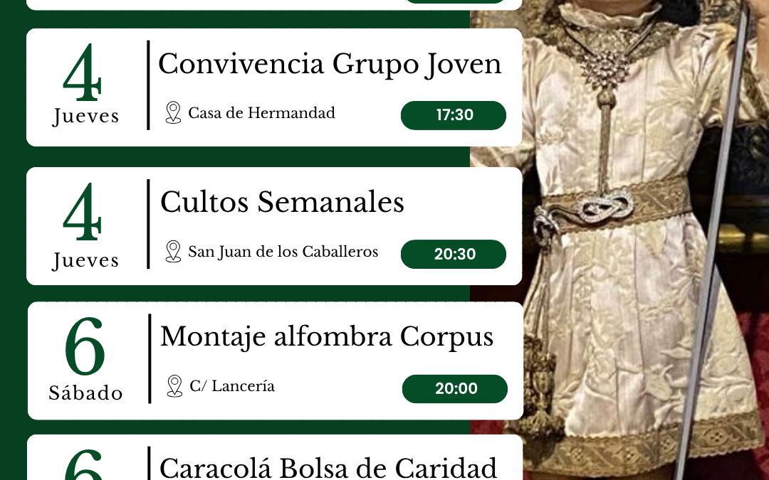 AGENDA SEMANAL | 1-7 de junio.