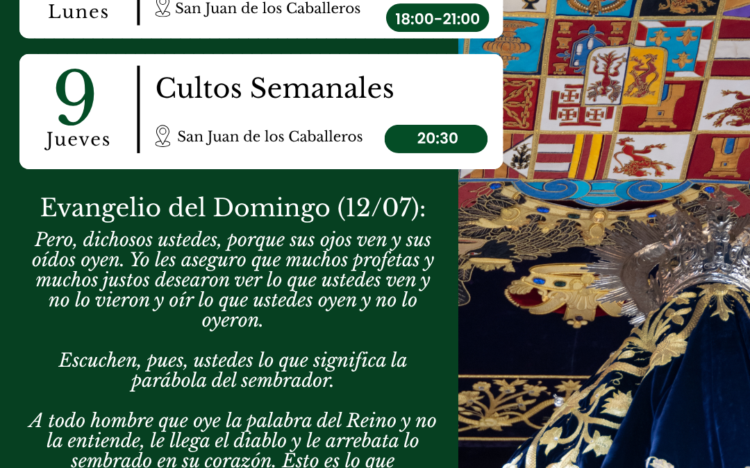 AGENDA SEMANAL | 6-12 de julio.