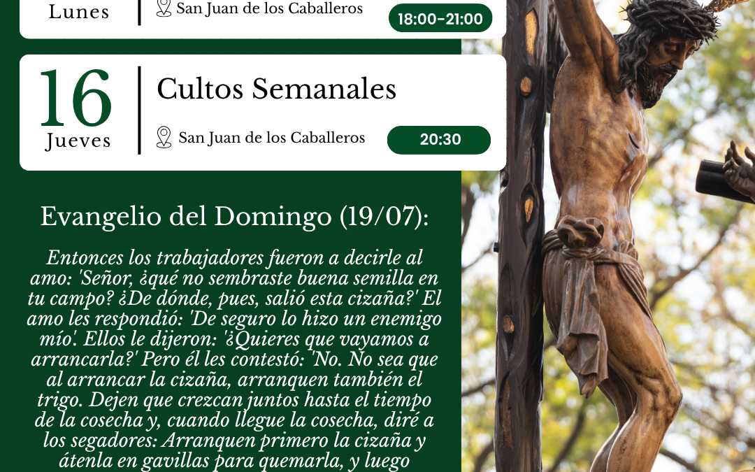AGENDA SEMANAL | 13-19 de julio.