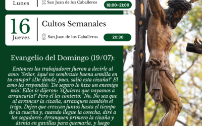 AGENDA SEMANAL | 13-19 de julio.