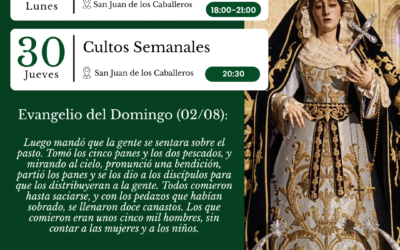 AGENDA SEMANAL | 27 de julio – 2 de agosto.