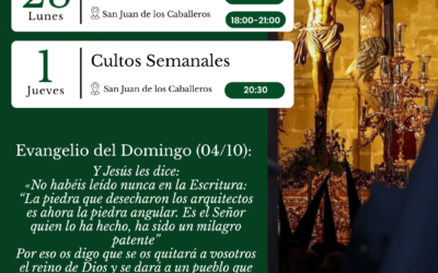 AGENDA SEMANAL | 28 septiembre – 4 octubre.