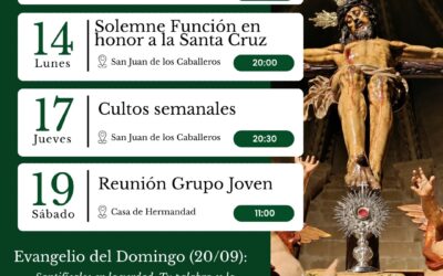 AGENDA SEMANAL | 14-20 de septiembre.