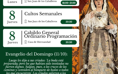 AGENDA SEMANAL | 5-11 octubre.
